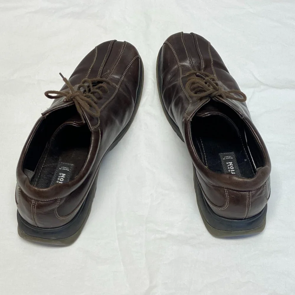 Kenneth Cole Reaction 12M Leather Tie Oxford Bowling Style Shoes Italy Split-Toe